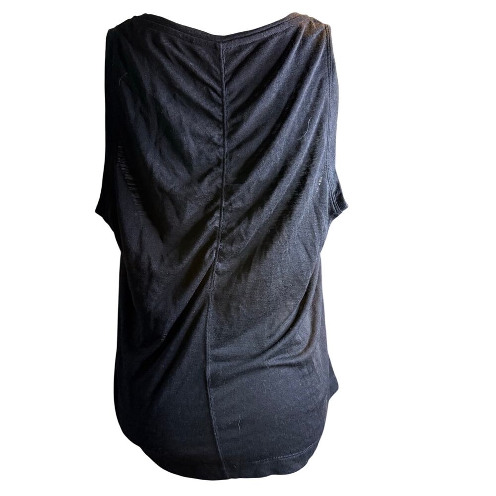 Athleta Essence Tank Top, Ruched Back, Tencel, Black, Size Large